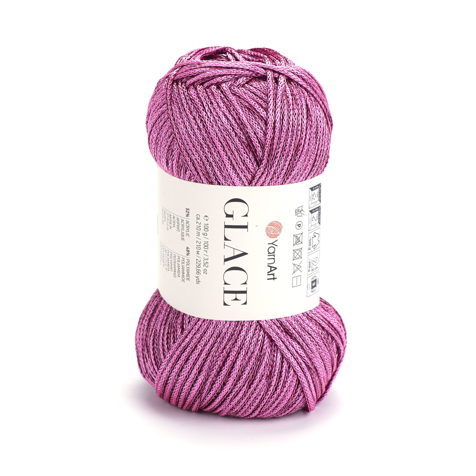 YARNART GLACE - KNITTING YARN PINK - 7313