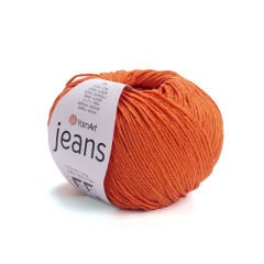 YARNART JEANS - KNITTING YARN DARK ORANGE - 85