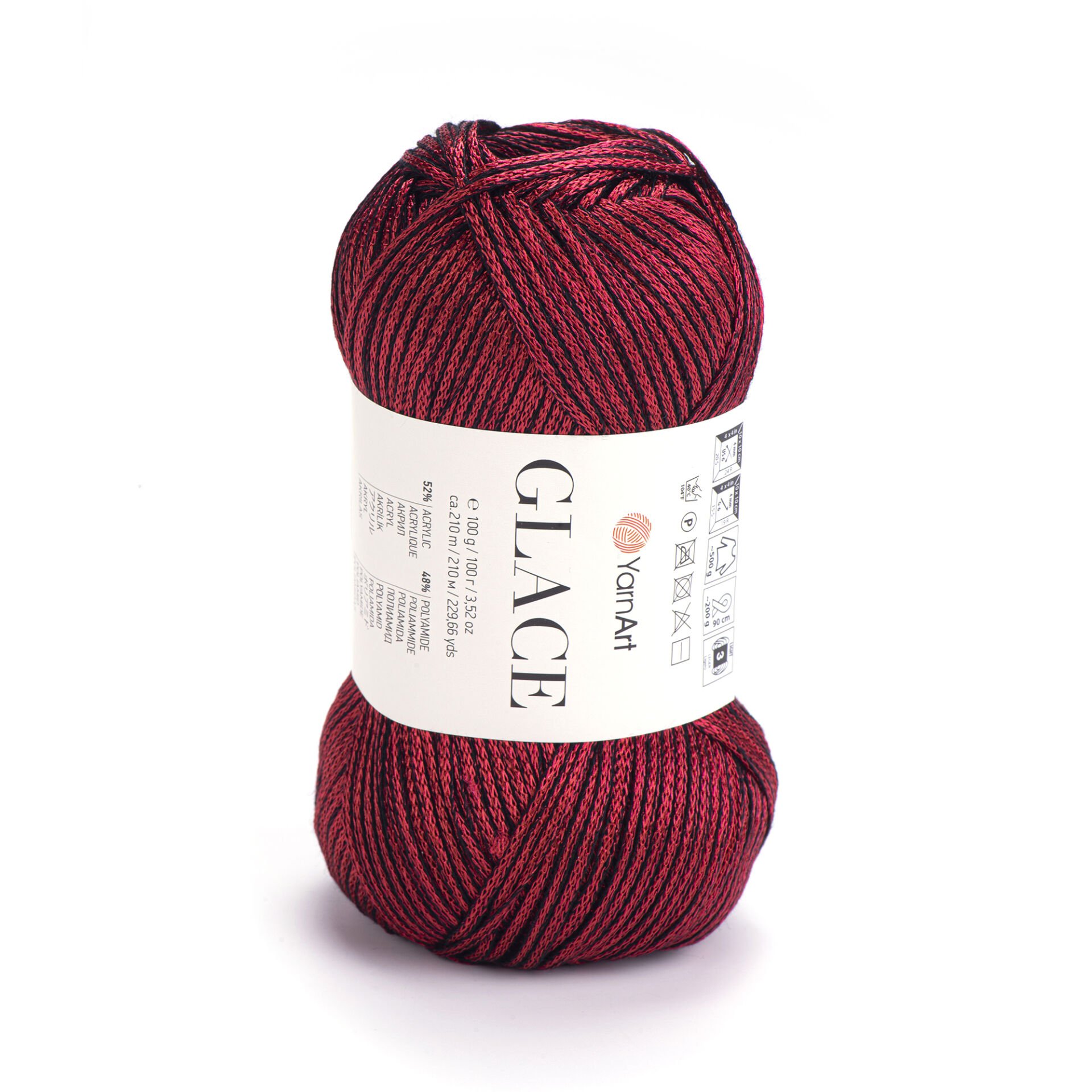 YARNART GLACE - KNITTING YARN RED - 7315