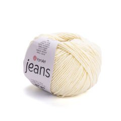 YARNART JEANS - KNITTING YARN LIGHT YELLOW - 86