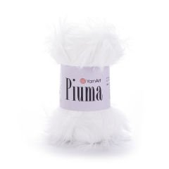 YARNART PIUMA - KNITTING YARN WHITE - 4401
