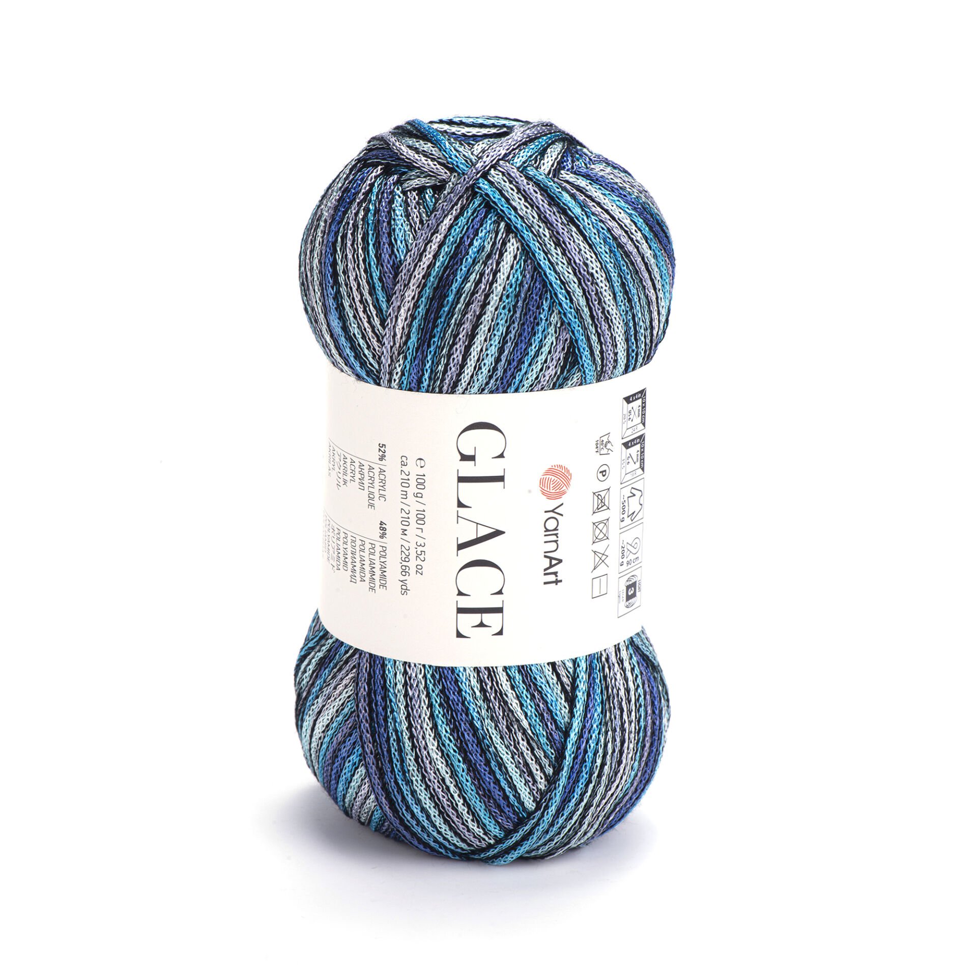 YARNART GLACE - KNITTING YARN VARIEGATED - 7201