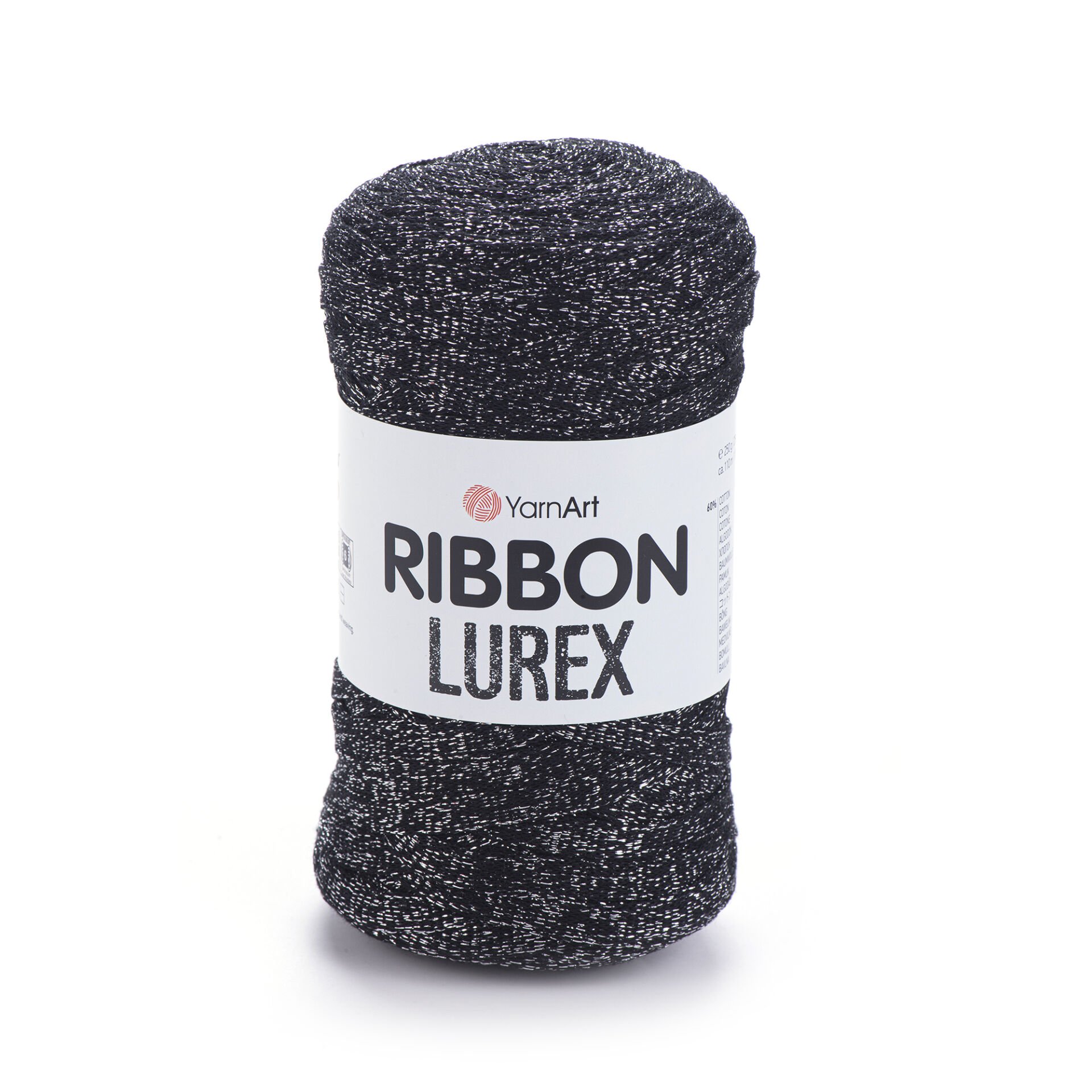 YARNART RIBBON LUREX - ACCESSORIES KNITTING YARN BLACK-SILVER GLITTERY - 723