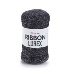 YARNART RIBBON LUREX - ACCESSORIES KNITTING YARN BLACK-SILVER GLITTERY - 723
