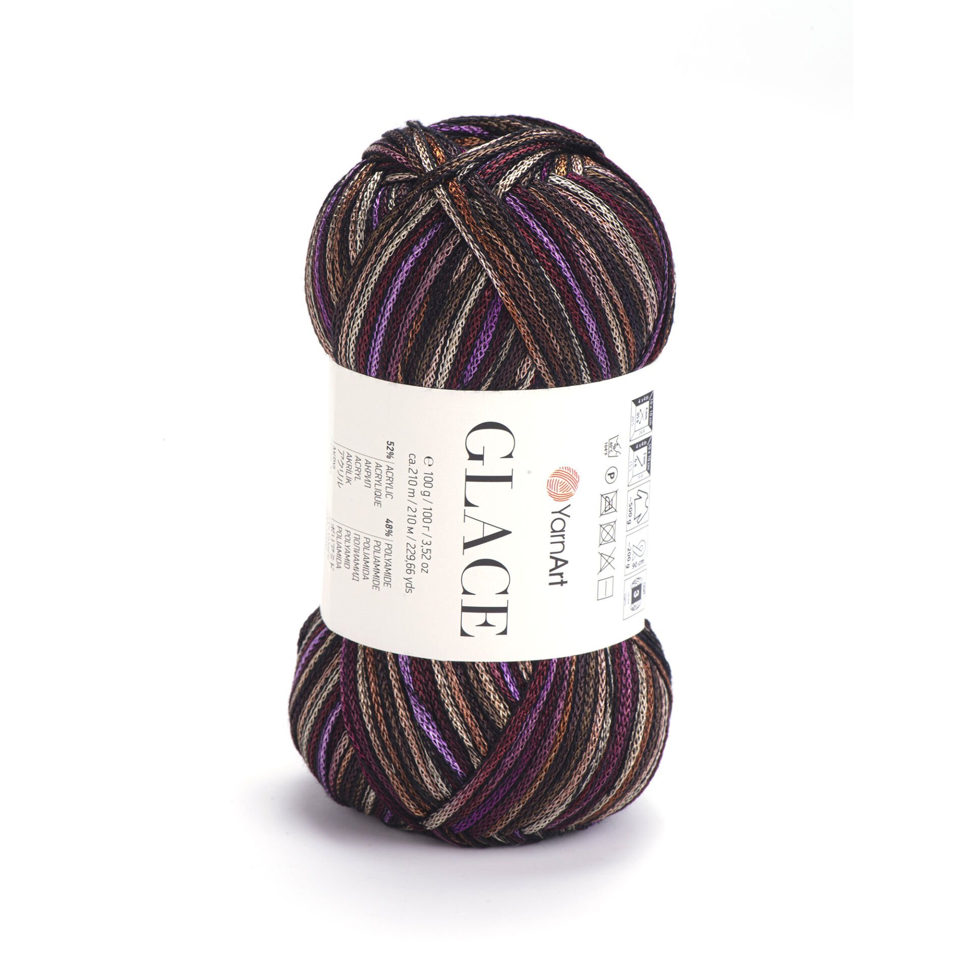 YARNART GLACE - KNITTING YARN VARIEGATED - 7204