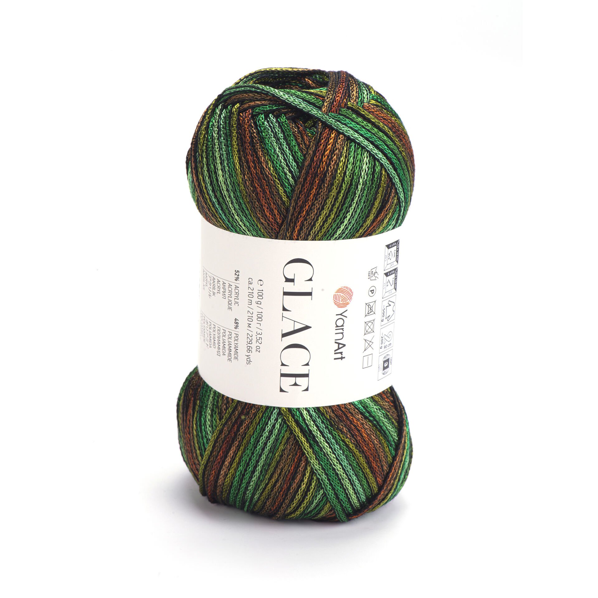 YARNART GLACE - KNITTING YARN VARIEGATED - 7205