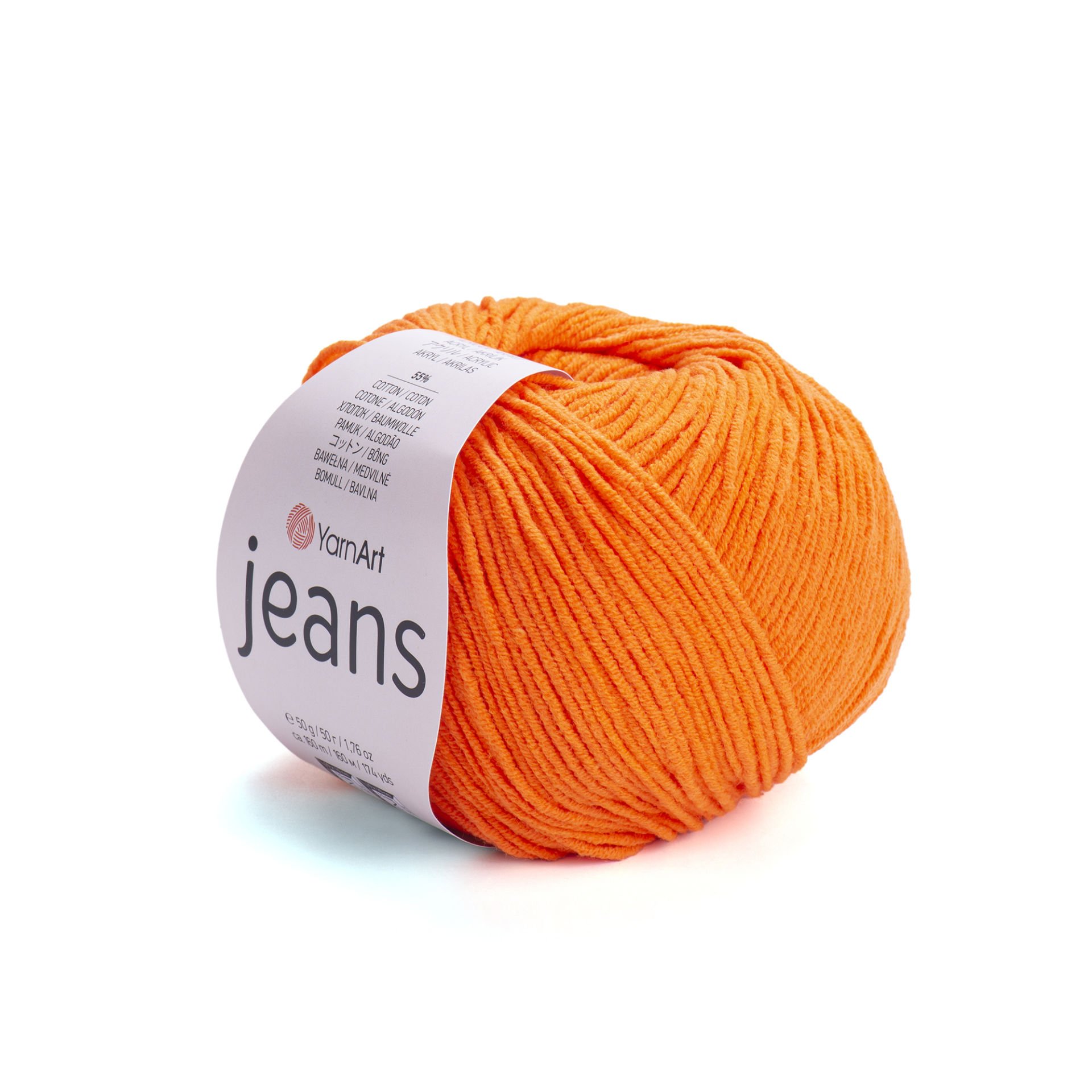 YARNART JEANS - KNITTING YARN ORANGE - 77