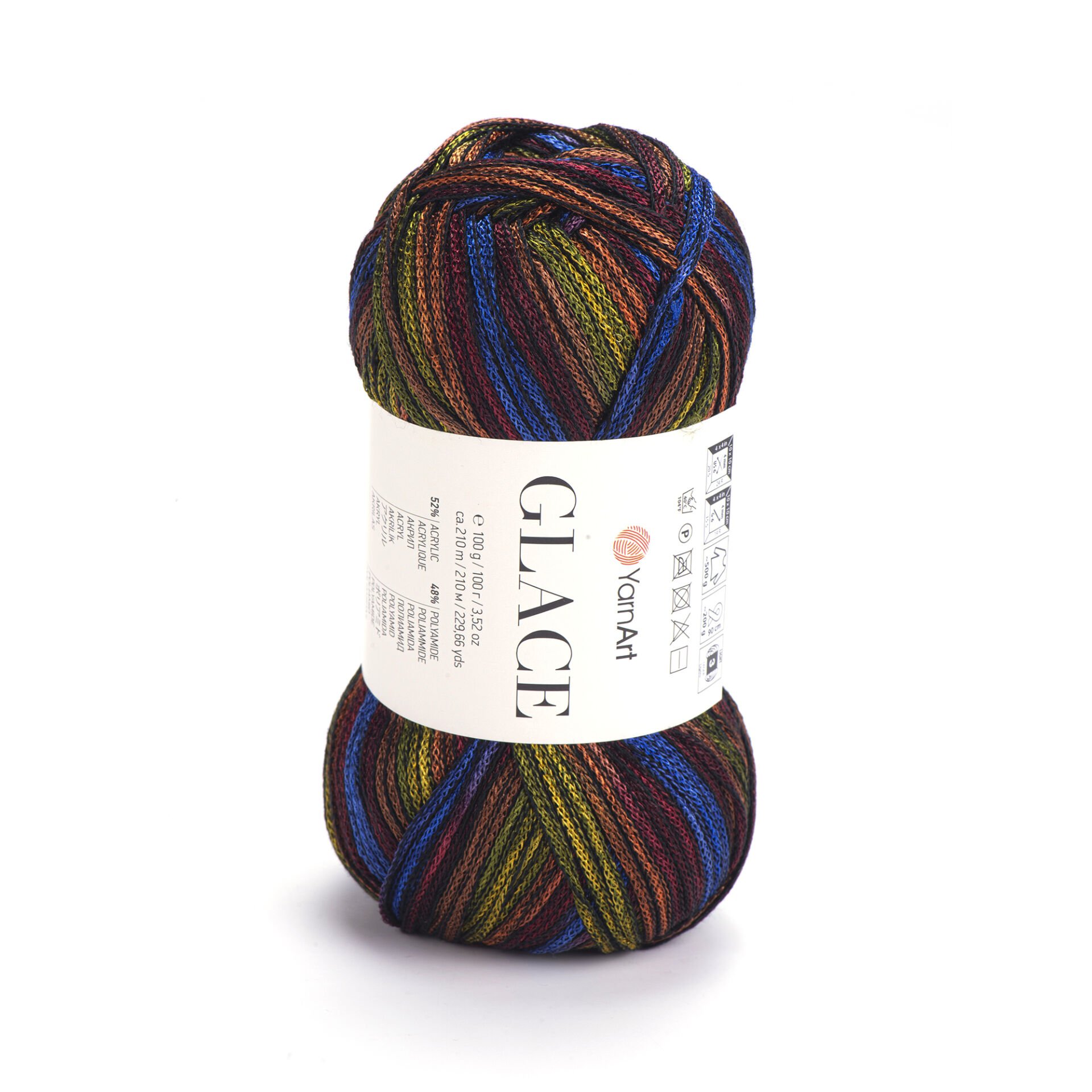 YARNART GLACE - KNITTING YARN VARIEGATED - 7206