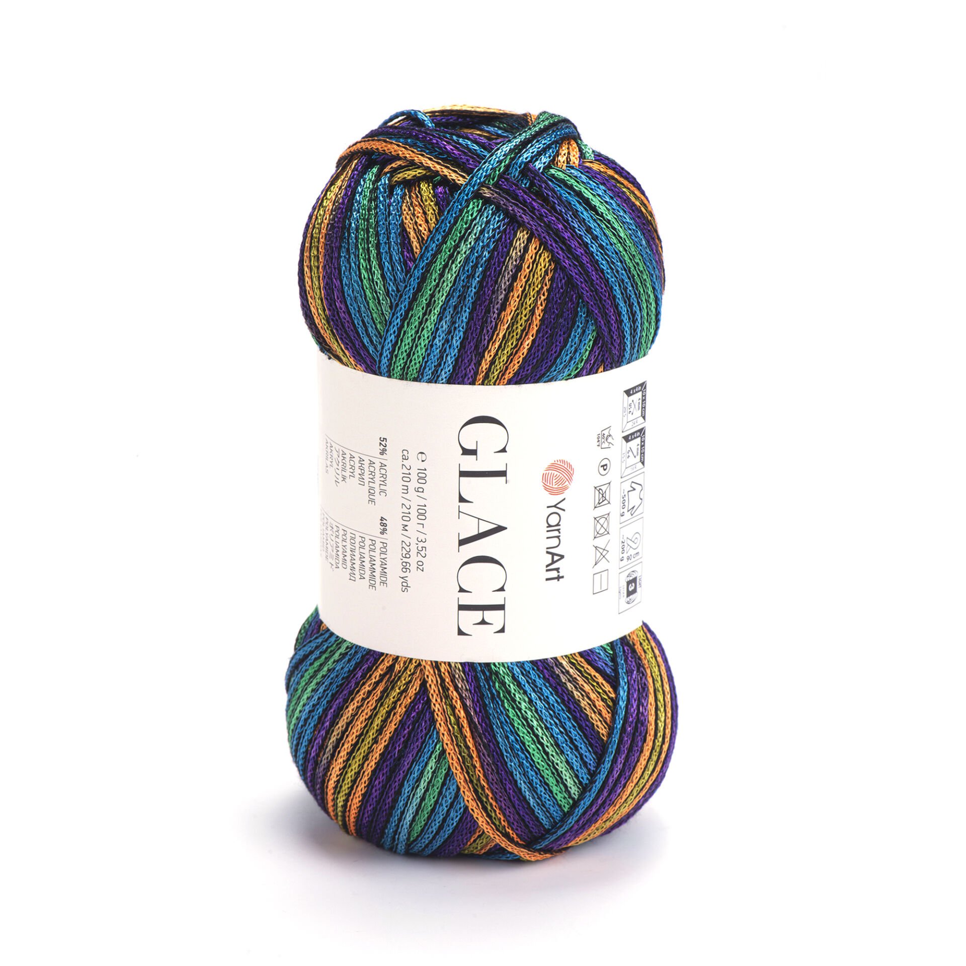 YARNART GLACE - KNITTING YARN VARIEGATED - 7208