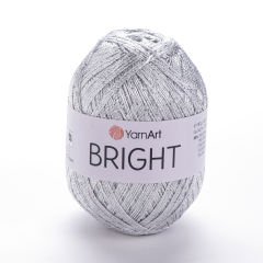 YARNART BRIGHT - GLITTERY KNITTING YARN SILVER - 128