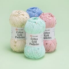 YARNART COTTON GOLD PAILLETTES - KNITTING YARN