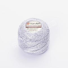 YARNART CAMELLIA - GLITTERY LACE YARN SILVER - 411