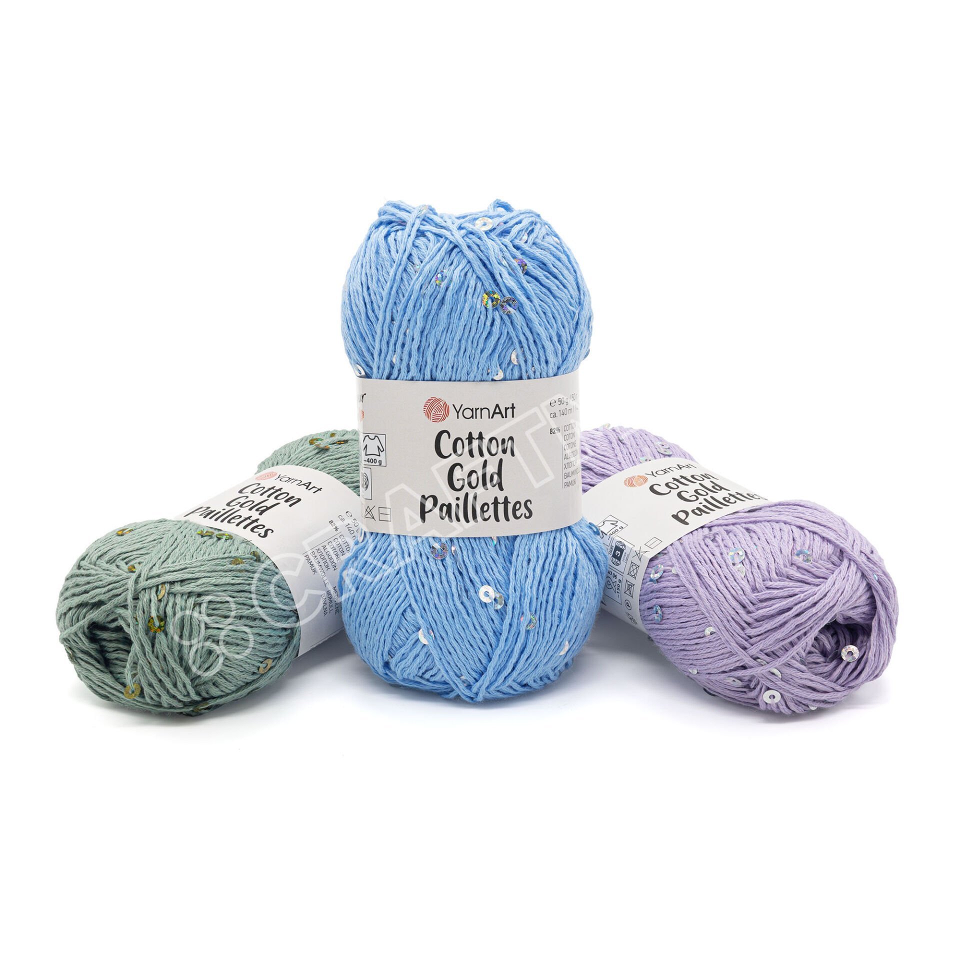 YARNART COTTON GOLD PAILLETTES - KNITTING YARN