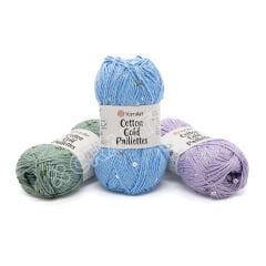 YARNART COTTON GOLD PAILLETTES - KNITTING YARN