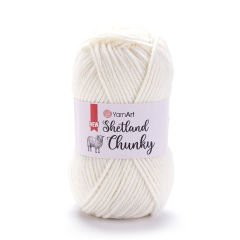 YARNART SHETLAND CHUNKY - KNITTING YARN WHITE - 601