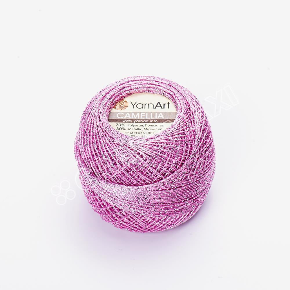 YARNART CAMELLIA - GLITTERY LACE YARN PINK - 415