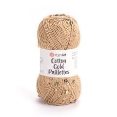 YARNART COTTON GOLD PAILLETTES - KNITTING YARN BEIGE - 7105