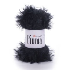 YARNART PIUMA - KNITTING YARN BLACK - 4420