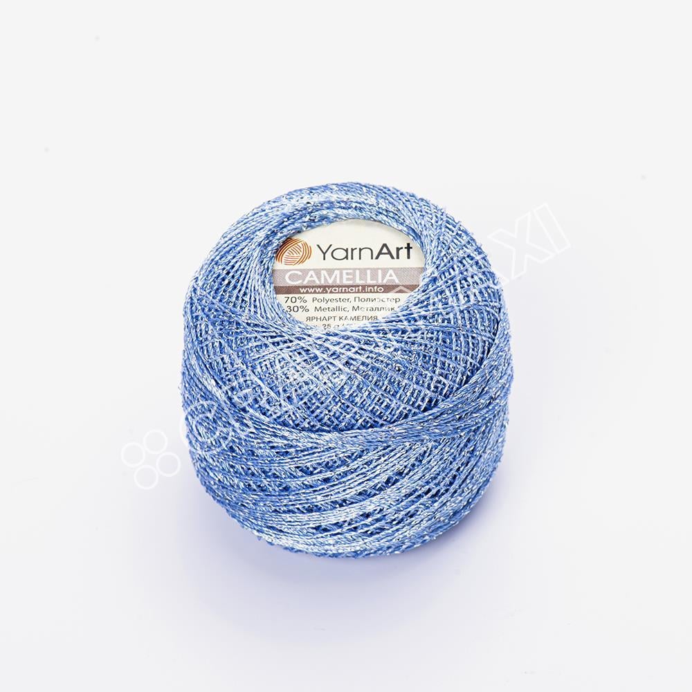 YARNART CAMELLIA - GLITTERY LACE YARN BLUE - 417