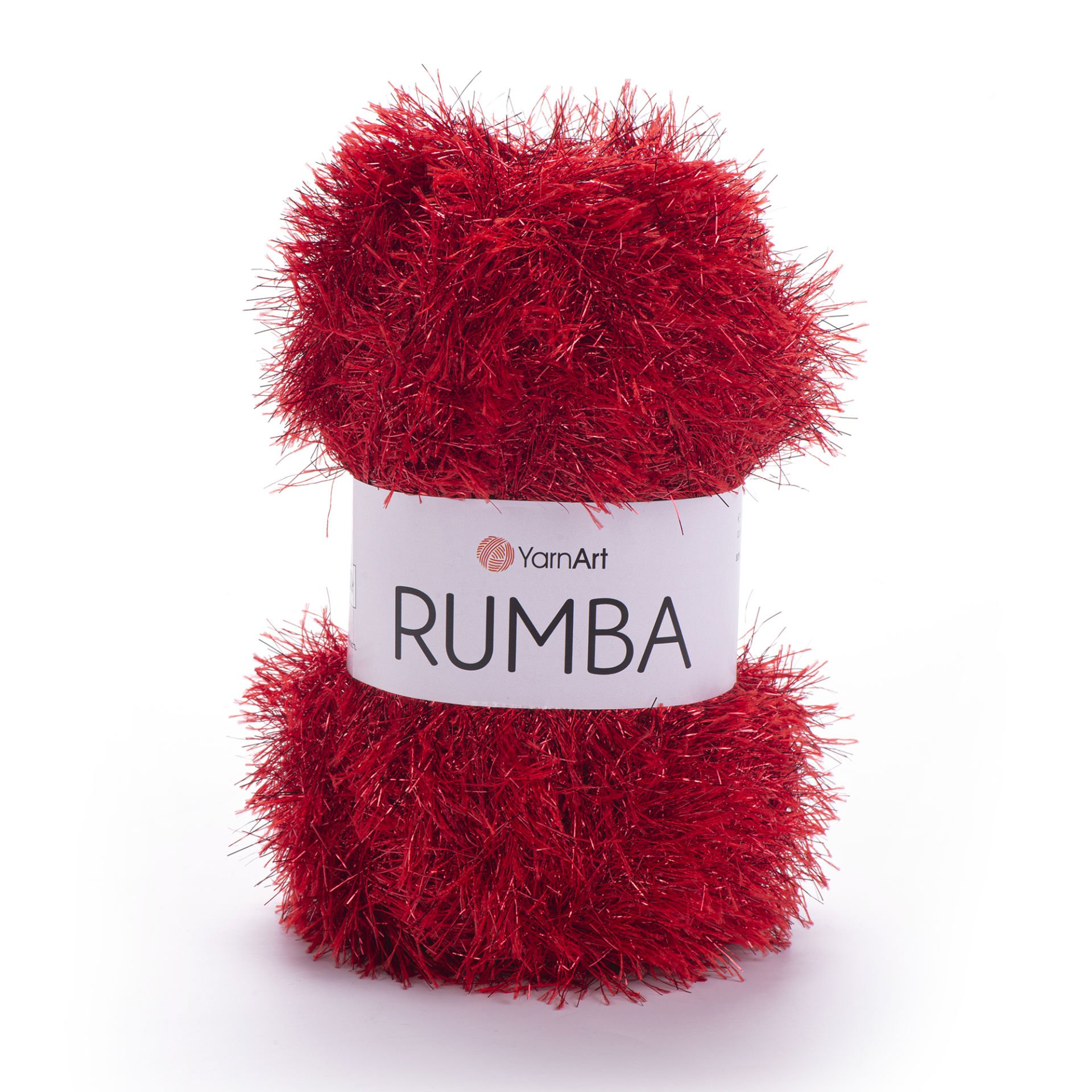 YARNART RUMBA - GLITTERY KNITTING YARN RED - 109