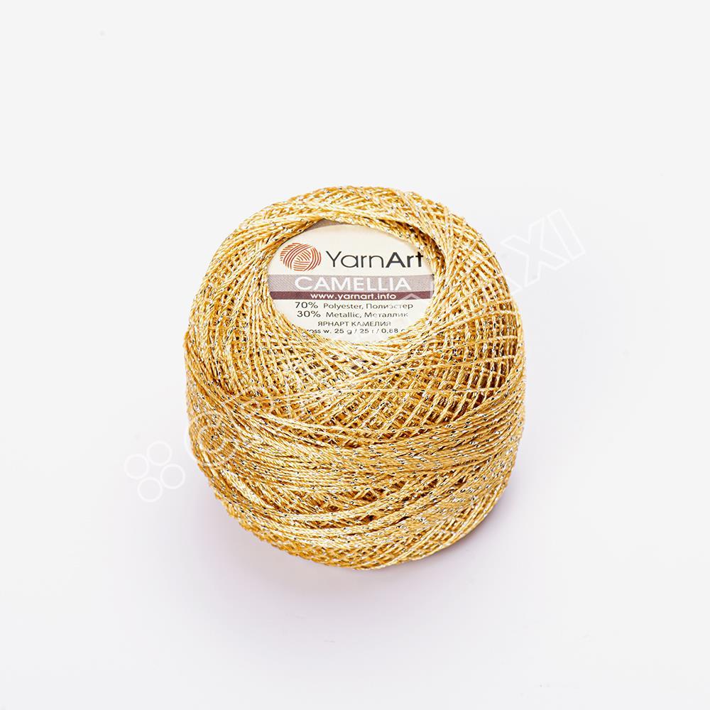 YARNART CAMELLIA - GLITTERY LACE YARN YELLOW - 419