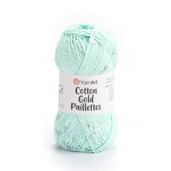 YARNART COTTON GOLD PAILLETTES - KNITTING YARN AQUAMARINE - 7112