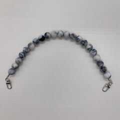 ACRYLIC BEADED BAG HANDLE 45 CM WHITE