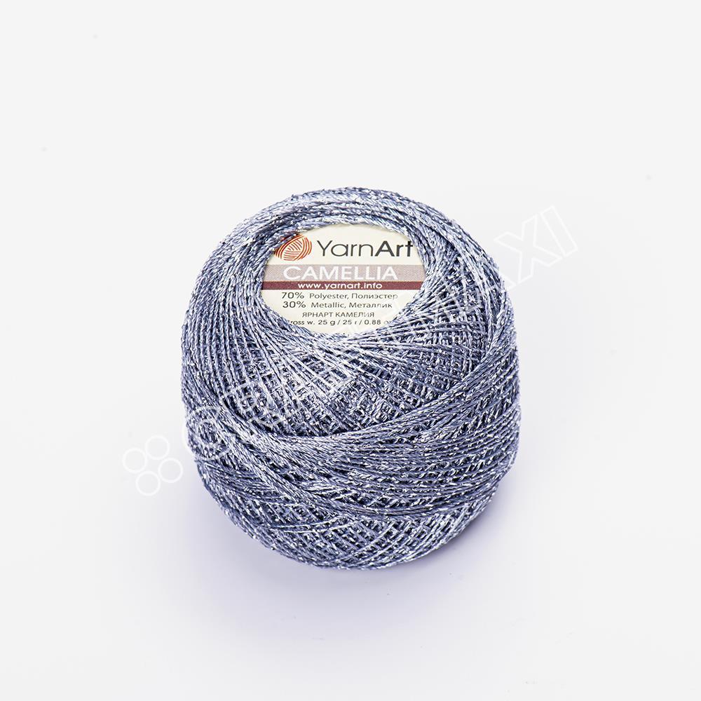 YARNART CAMELLIA - GLITTERY LACE YARN BLUE-GREY - 424