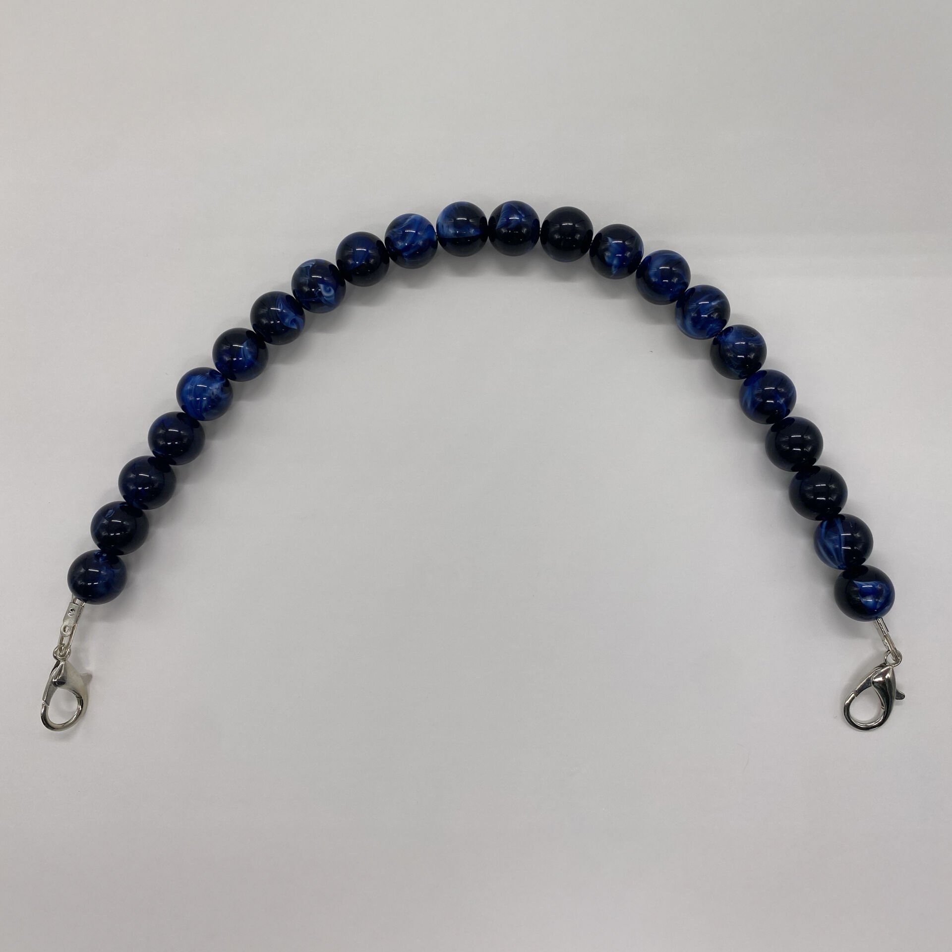 ACRYLIC BEADED BAG HANDLE 45 CM NAVY