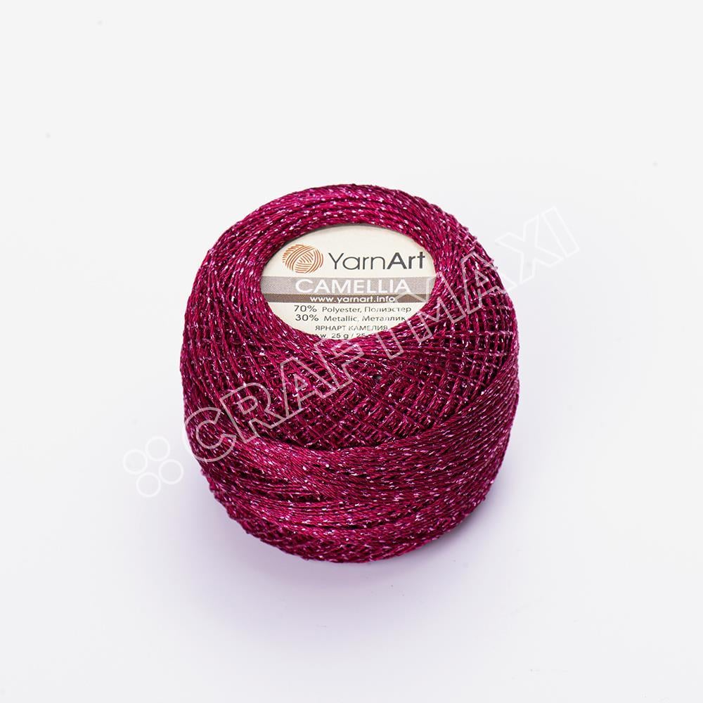 YARNART CAMELLIA - GLITTERY LACE YARN CHERRY RED - 426