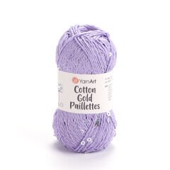 YARNART COTTON GOLD PAILLETTES - KNITTING YARN LILAC - 7116