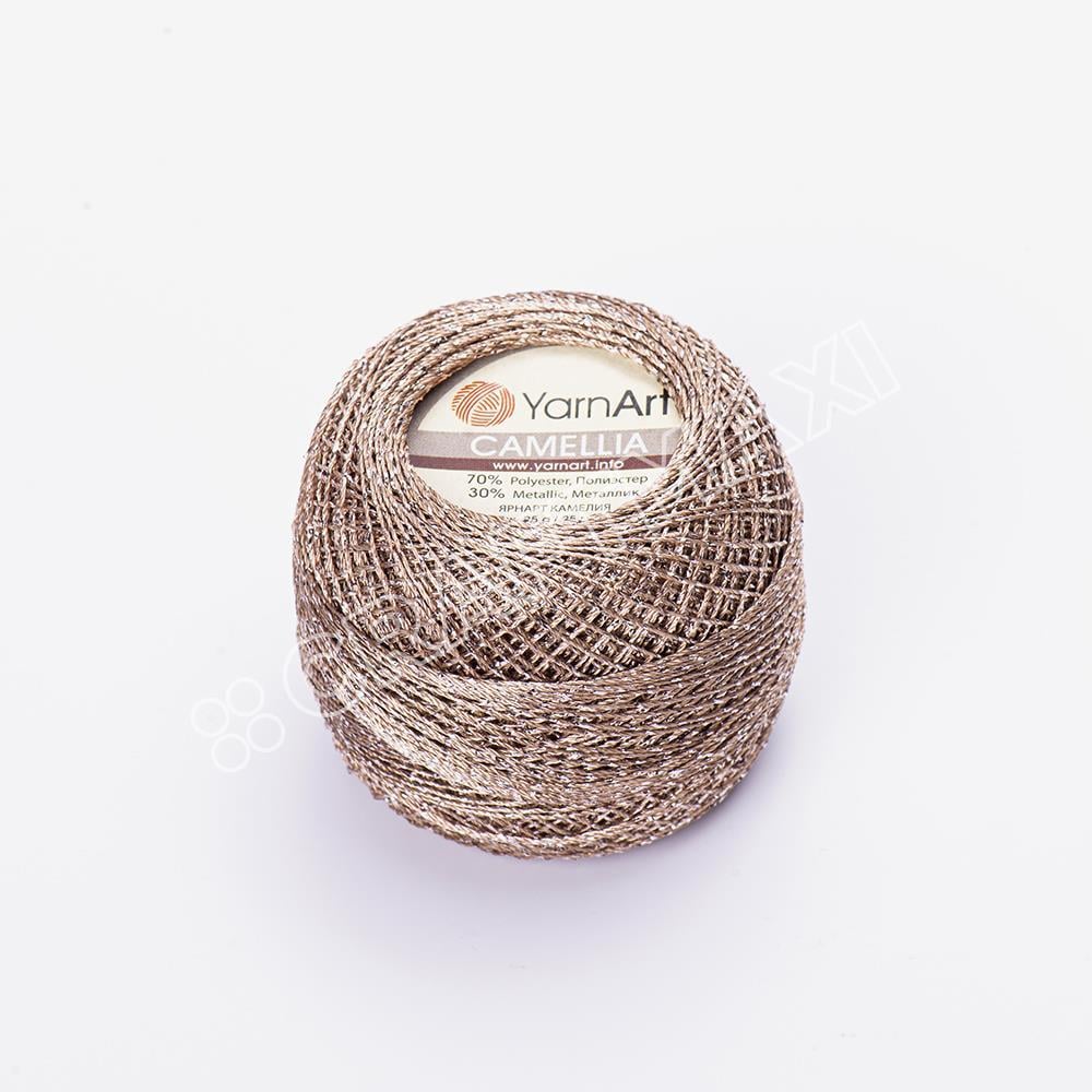 YARNART CAMELLIA - GLITTERY LACE YARN TAUPE - 429