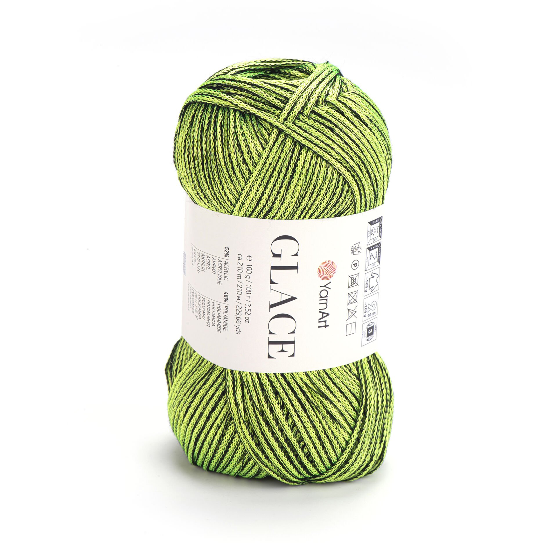 YARNART GLACE - KNITTING YARN GREEN - 7305