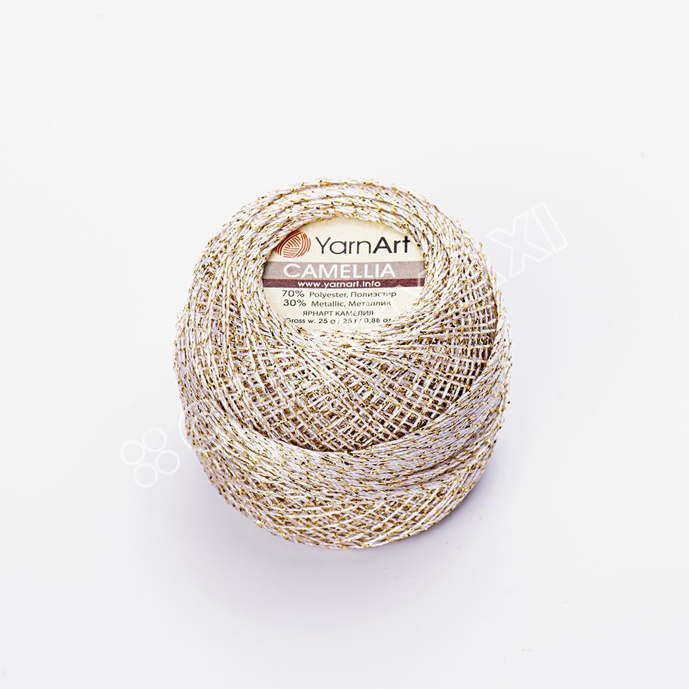 YARNART CAMELLIA - GLITTERY LACE YARN CREAM - 430