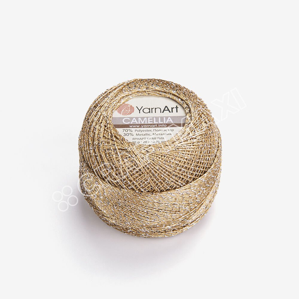 YARNART CAMELLIA - GLITTERY LACE YARN GOLD - 2440
