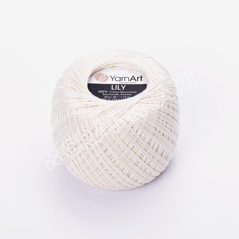 YARNART LILY - MERCERIZED LACE YARN OFF-WHITE - 6282