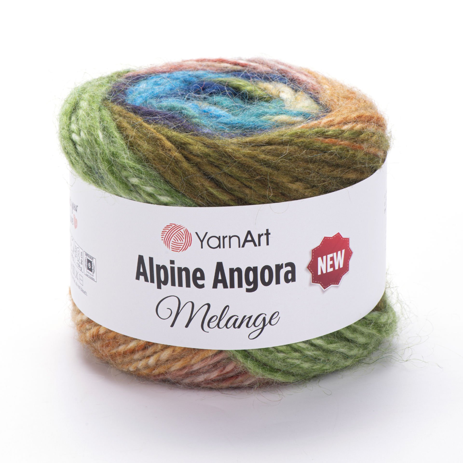 YARNART ALPINE ANGORA MELANGE NEW - KNITTING YARN VARIEGATED - 6404