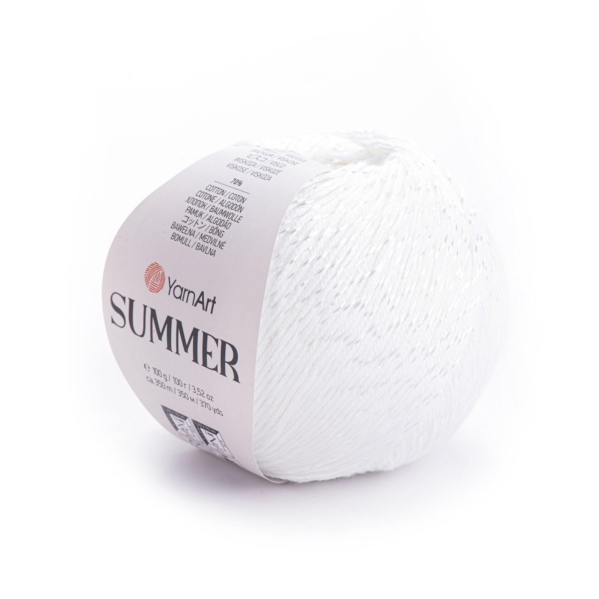 YARNART SUMMER - SPARKLY KNITTING YARN WHITE - 03