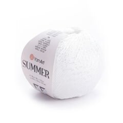 YARNART SUMMER - SPARKLY KNITTING YARN WHITE - 03
