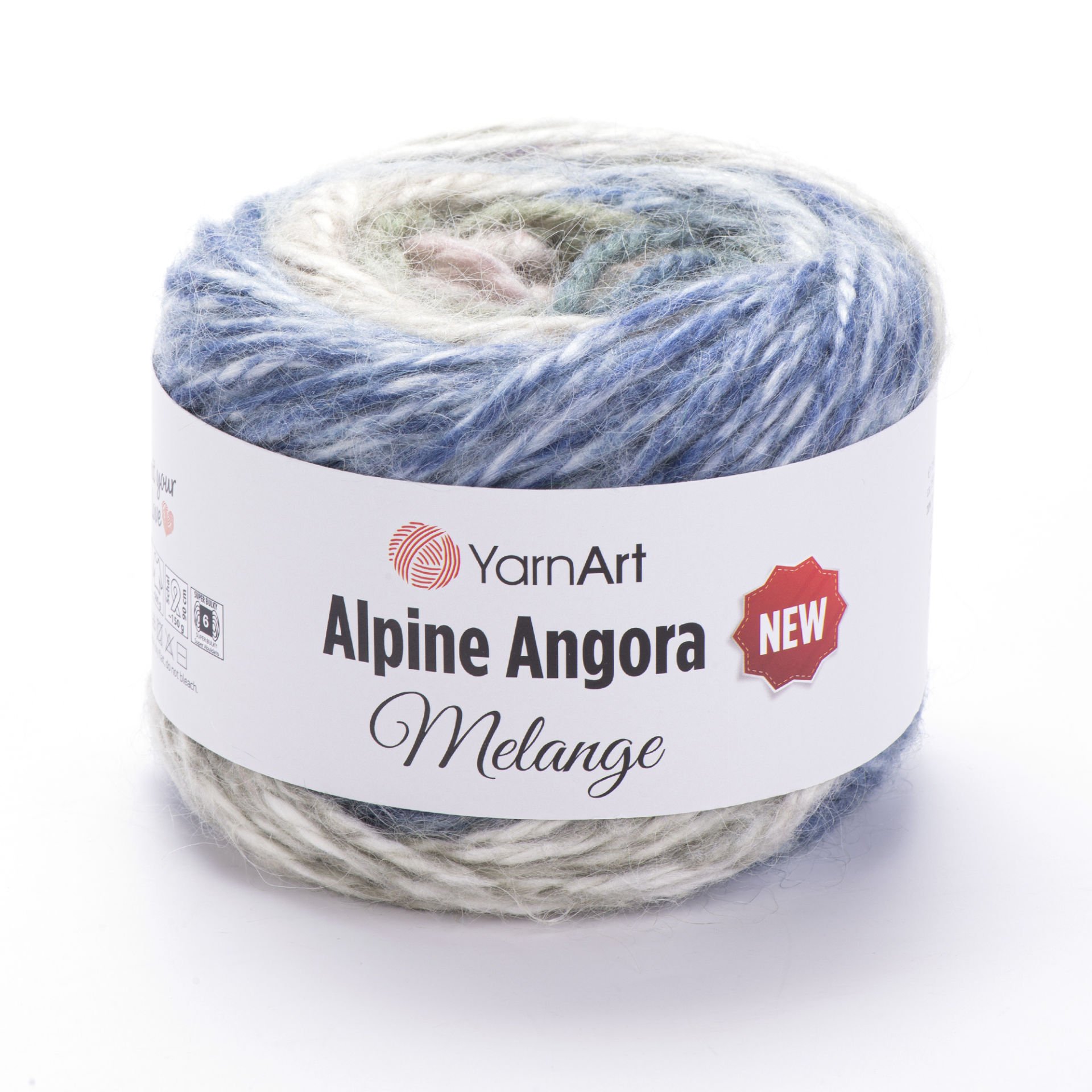 YARNART ALPINE ANGORA MELANGE NEW - KNITTING YARN VARIEGATED - 6408