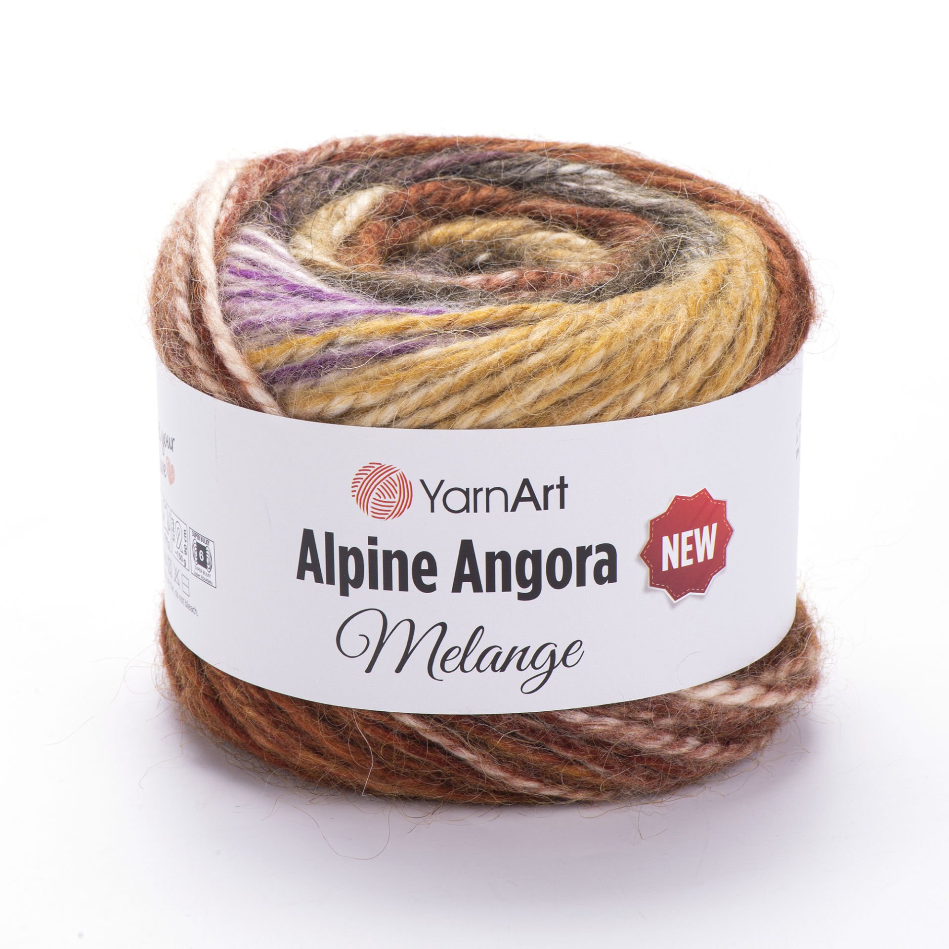 YARNART ALPINE ANGORA MELANGE NEW - KNITTING YARN VARIEGATED - 6410