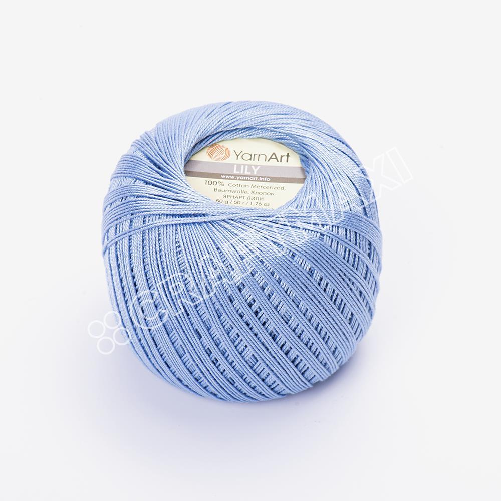 YARNART LILY - MERCERIZED LACE YARN LIGHT BLUE - 0551