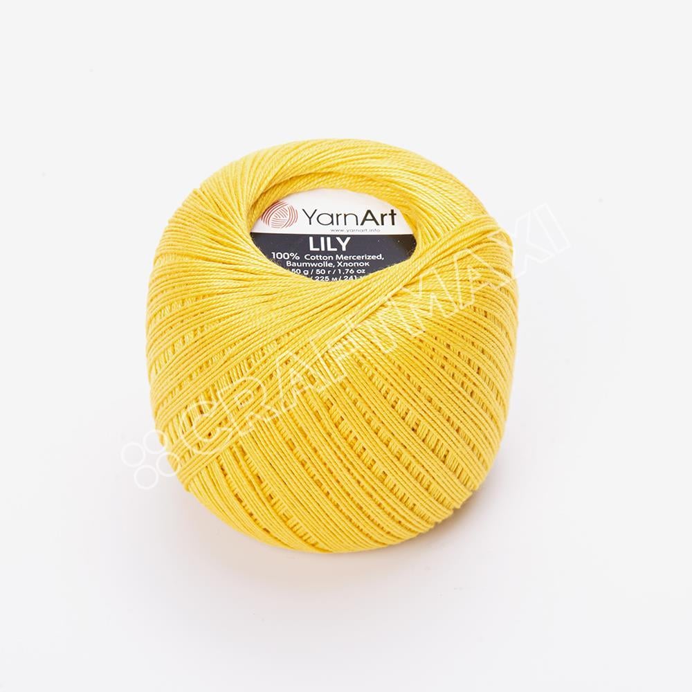 YARNART LILY - MERCERIZED LACE YARN YELLOW - 6347