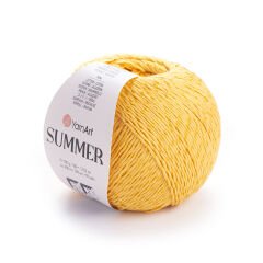YARNART SUMMER - SPARKLY KNITTING YARN DARK YELLOW - 23