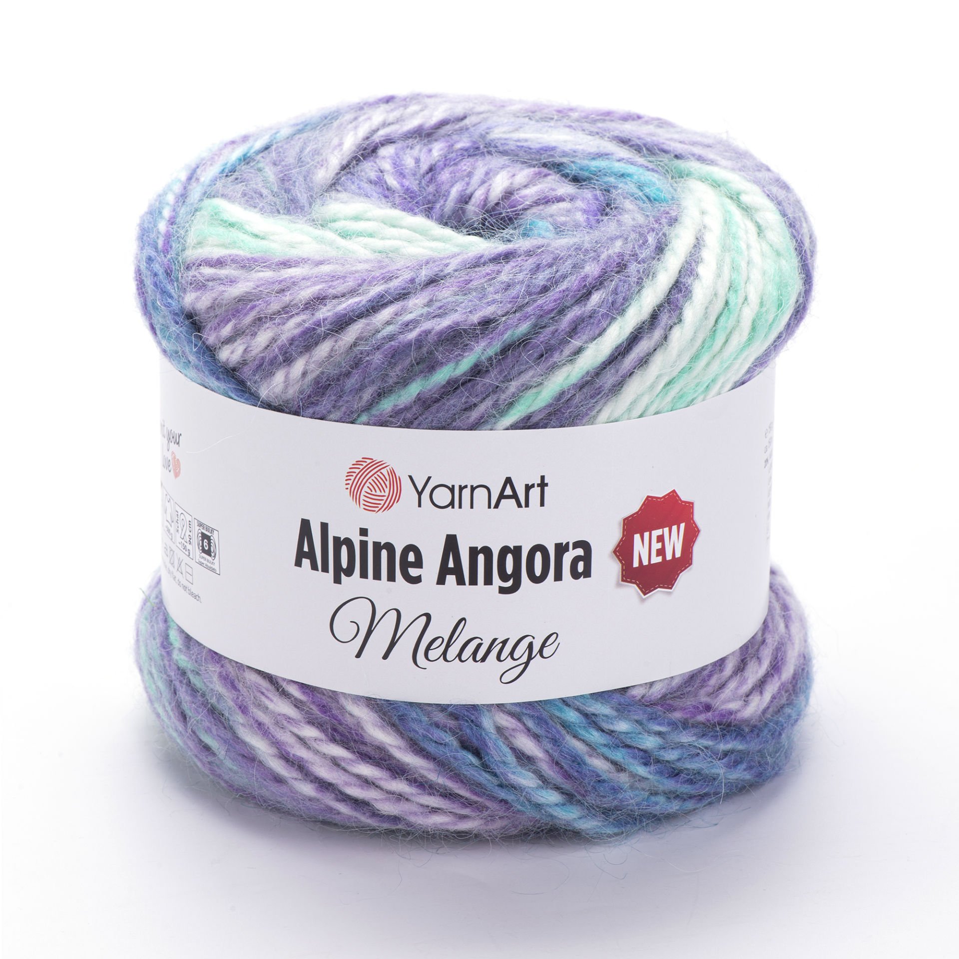 YARNART ALPINE ANGORA MELANGE NEW - KNITTING YARN VARIEGATED - 6412