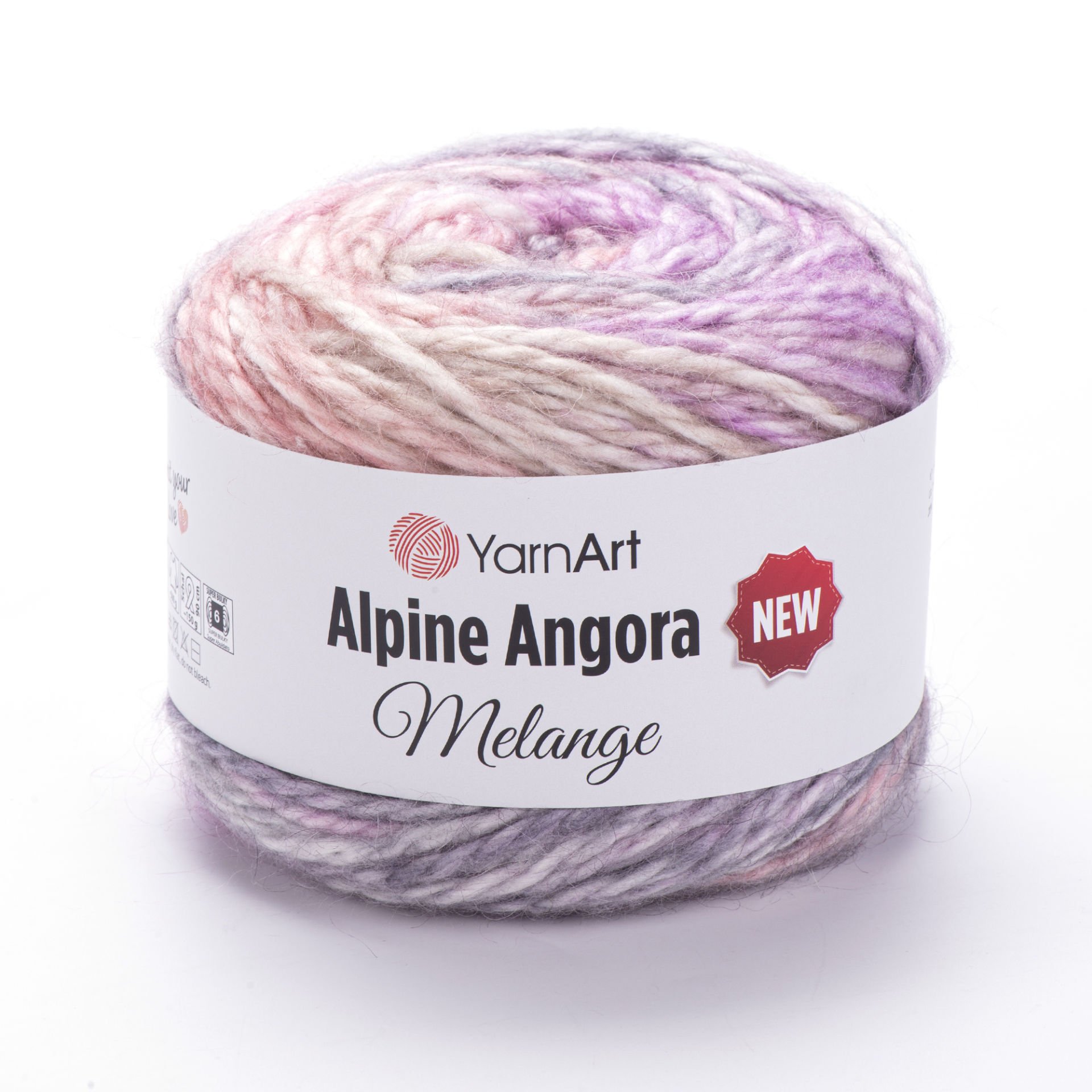 YARNART ALPINE ANGORA MELANGE NEW - KNITTING YARN VARIEGATED - 6413