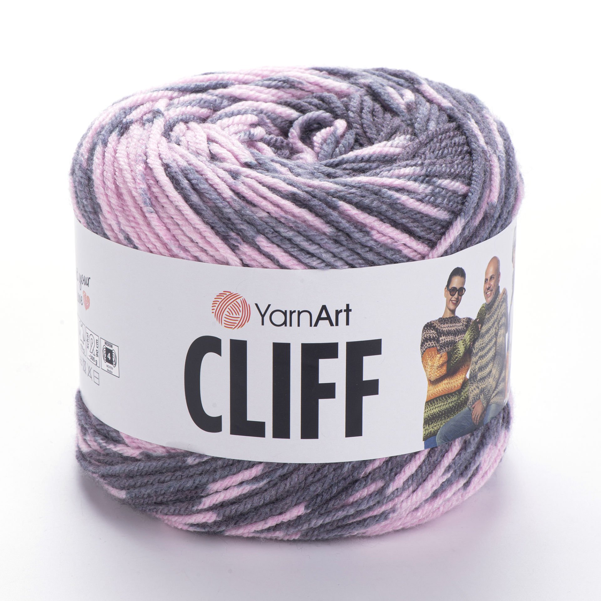 YARNART CLIFF - MULTICOLOR KNITTING YARN VARIEGATED - 8302