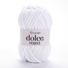 YARNART DOLCE MAXI - VELVET KNITTING YARN WHITE - 741