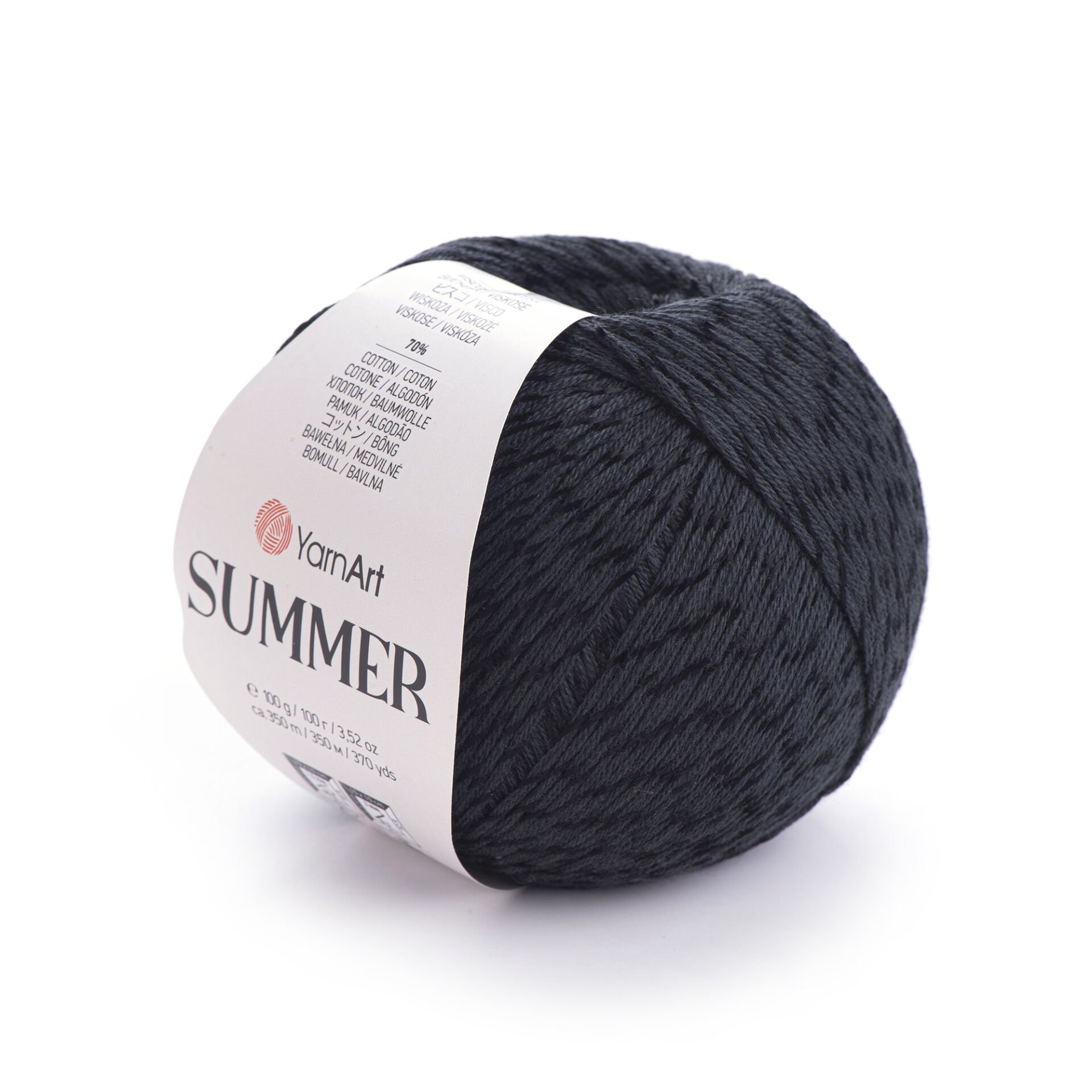 YARNART SUMMER - SPARKLY KNITTING YARN BLACK - 17