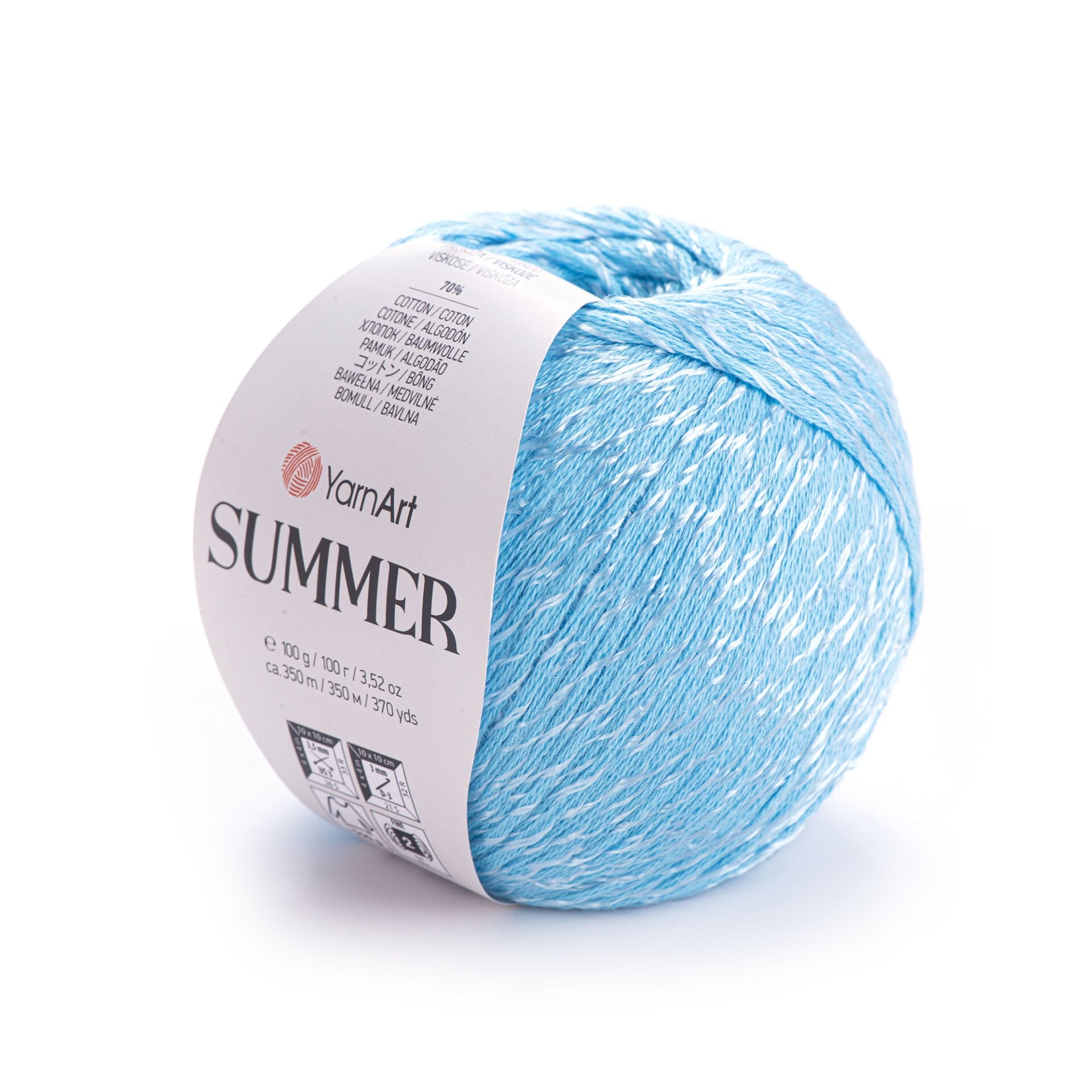 YARNART SUMMER - SPARKLY KNITTING YARN BLUE - 33
